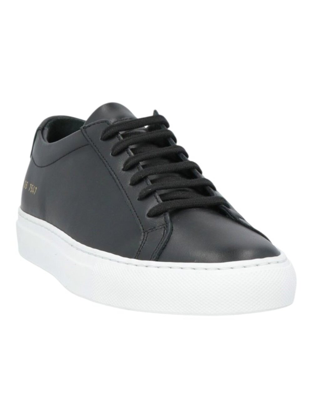 Woman by Common Projects Black Leather Achilles Sneakers Luxury/Designer 38/7.5